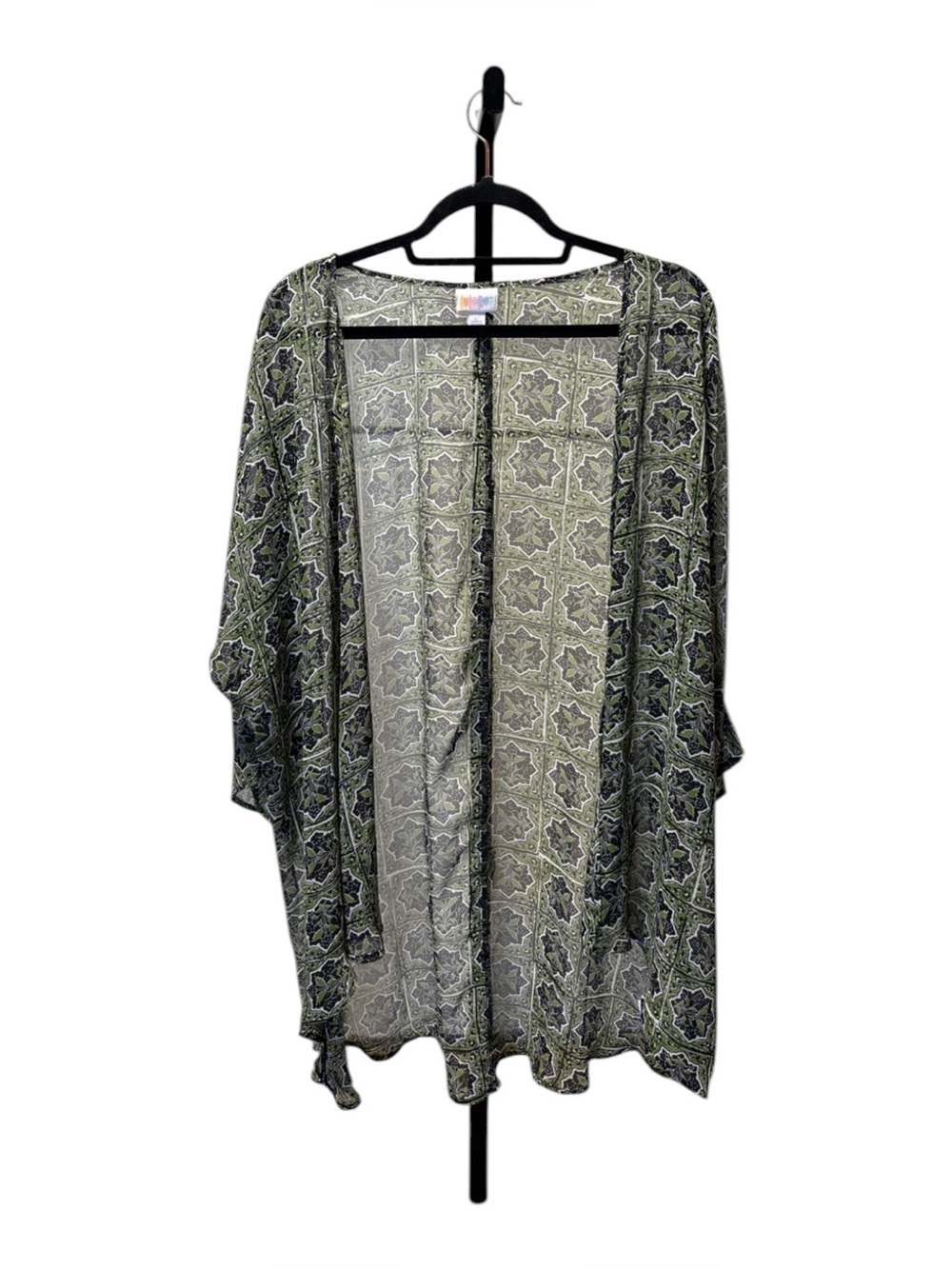 LuLaRoe Olive Green Patterned Sheer Swim Coverup